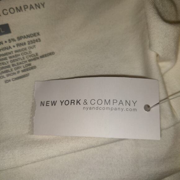 New York & Company Tank Camisole White Top L Silver Lace Adjustable Straps NWT - Picture 7 of 13